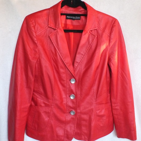Burnt orange leather-look jacket - Picture 3 of 4